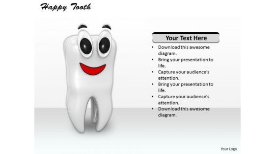 Stock Photo Illustration Of Happy Tooth PowerPoint Slide