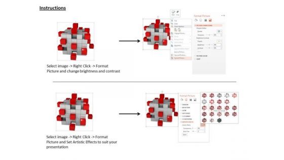 Stock Photo Illustration Of Red And Silver Cubes PowerPoint Slide