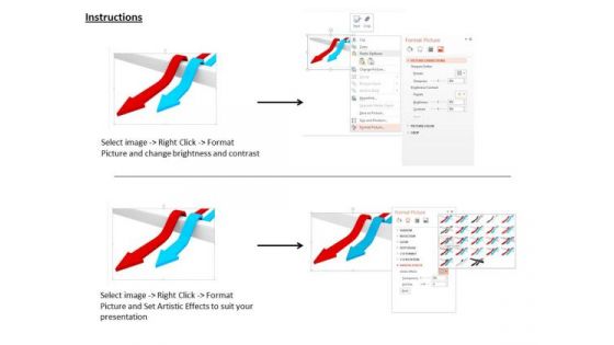 Stock Photo Illustration Two Arrows Jumping Over The Wall PowerPoint Slide