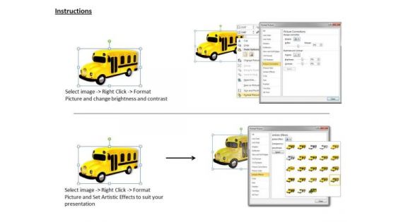 Stock Photo Illustration Yellow School Bus PowerPoint Slide