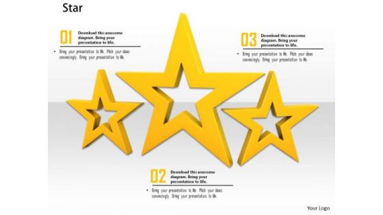 Stock Photo Illustration Yellow Shiny Stars PowerPoint Slide