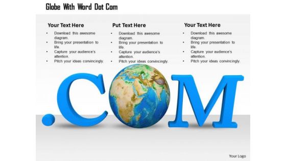 Stock Photo Internet Photo With Dot Com Text Globe Inside PowerPoint Slide