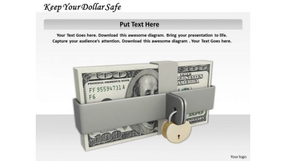 Stock Photo Keep Your Dollar Safe PowerPoint Template