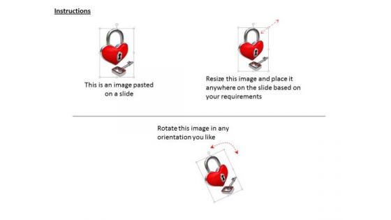 Stock Photo Key With Red Heart Shaped Lock PowerPoint Slide