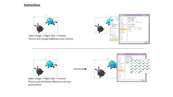 Stock Photo Lady Bug Black And Lady Bug Blue PowerPoint Slide