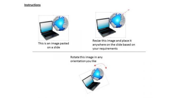 Stock Photo Laptop With Globe Internet Concept PowerPoint Slide