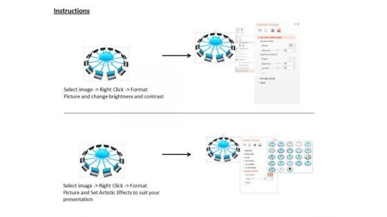 Stock Photo Laptops Connected With Cloud Technology PowerPoint Slide