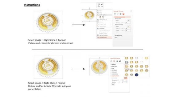 Stock Photo Laurel Gold Online PowerPoint Slide