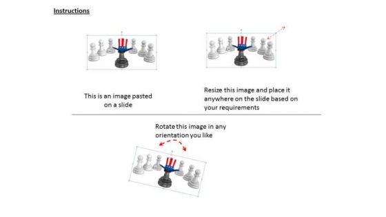 Stock Photo Leader With Us Flag Hat PowerPoint Template