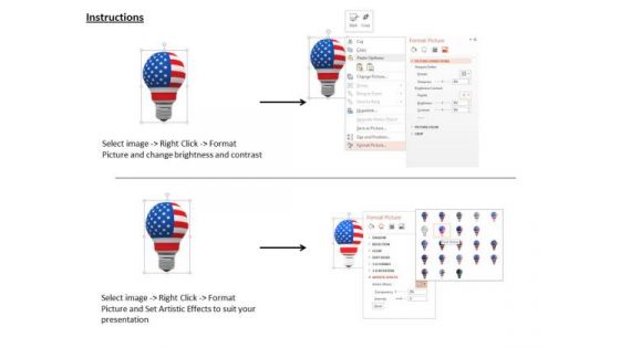 Stock Photo Light Bulb In American Flag Colors PowerPoint Slide