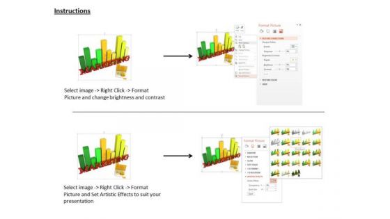 Stock Photo Marketing Graph And Folder PowerPoint Slide