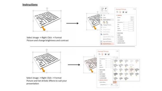 Stock Photo Maze With Arrow PowerPoint Slide