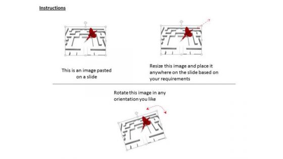 Stock Photo Maze With Dart Arrow PowerPoint Slide
