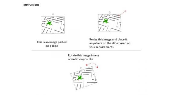 Stock Photo Maze With Green Dart Pin PowerPoint Slide