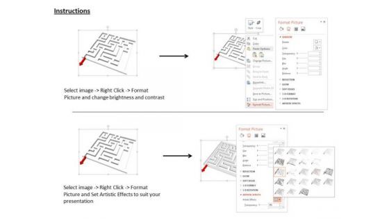 Stock Photo Maze With Red Arrow PowerPoint Slide