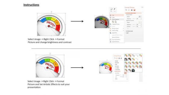 Stock Photo Meter Indicating Maximum Level Of Profit PowerPoint Slide