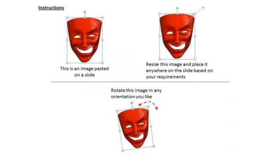 Stock Photo Mixed Emotions Red Color Mask PowerPoint Slide