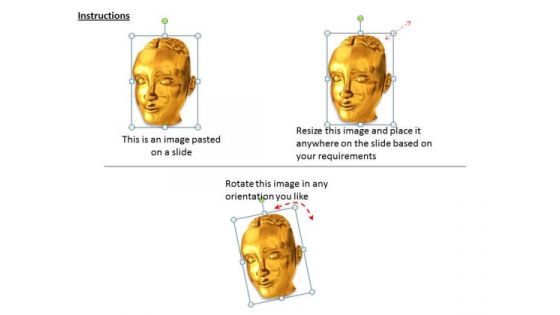 Stock Photo Model Of Human Face With Brain PowerPoint Slide