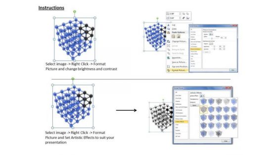 Stock Photo Molecules Cube PowerPoint Slide
