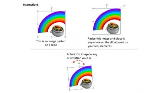 Stock Photo Money Pot With Rainbow In Background PowerPoint Slide