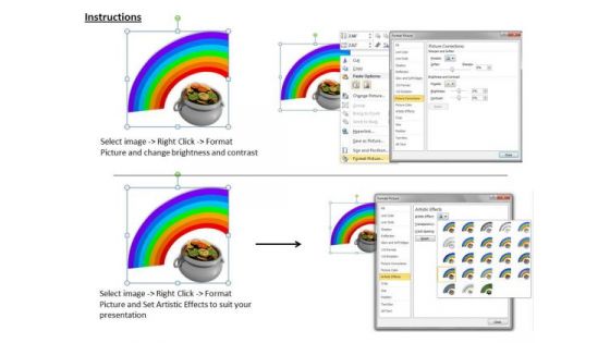 Stock Photo Money Pot With Rainbow In Background PowerPoint Slide