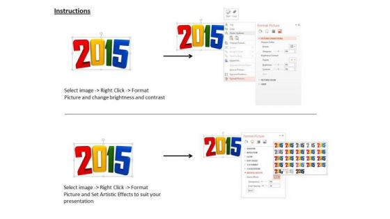 Stock Photo Multi Colored Numbers Of Year 2015 PowerPoint Slide