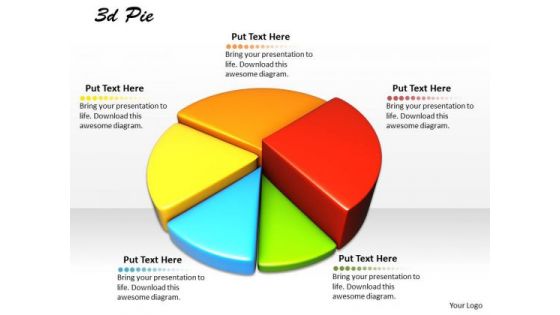 Stock Photo Multicolor Pie Chart For Business Result Analysis PowerPoint Slide