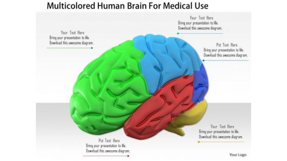 Stock Photo Multicolored Human Brain For Medical Use PowerPoint Slide