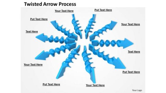 Stock Photo Multiple Blue Arrows In Circle Team PowerPoint Slide