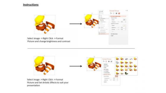 Stock Photo Multiple Cones For Traffic Cones And Safety Hat PowerPoint Slide