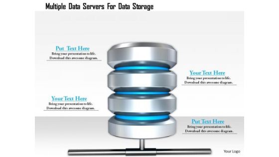 Stock Photo Multiple Data Servers For Data Storage PowerPoint Slide