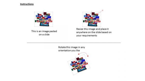 Stock Photo Multiple Flags In Tablet PowerPoint Slide
