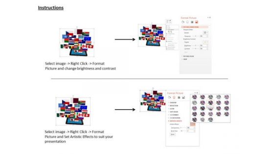 Stock Photo Multiple Flags In Tablet PowerPoint Slide