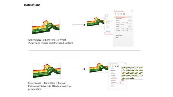 Stock Photo Multiple Houses With Energy Efficiency Chart PowerPoint Slide