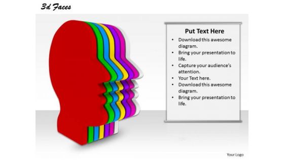Stock Photo Multiple Human Faces For Biology PowerPoint Slide