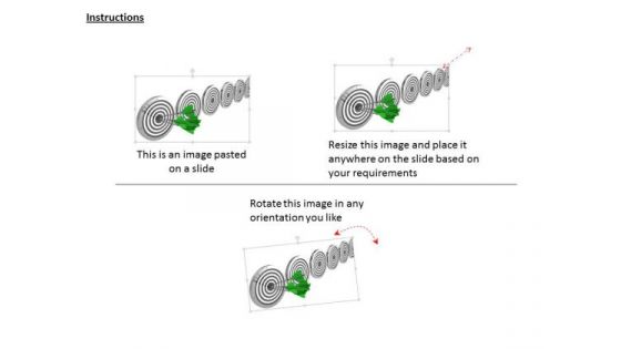 Stock Photo Multiple Targets With Green Arrows Hitting One PowerPoint Slide