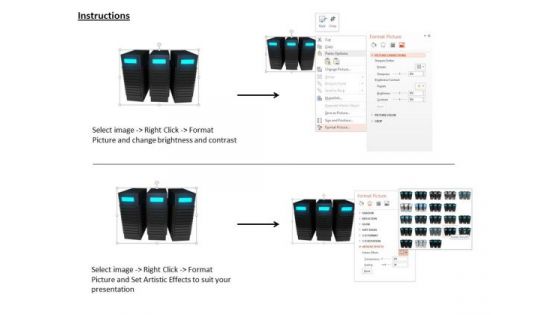 Stock Photo Network Of Servers For Internet PowerPoint Slide