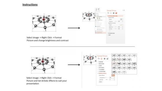 Stock Photo Network Of Silver And Red Spheres PowerPoint Slide