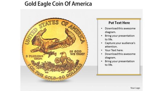 Stock Photo New Business Strategy Gold Eagle Coin Of America Stock Images