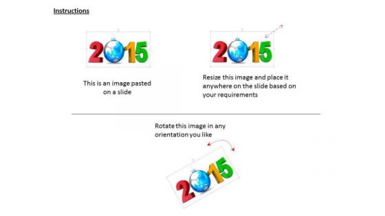 Stock Photo New Year 2015 With Globe PowerPoint Slide