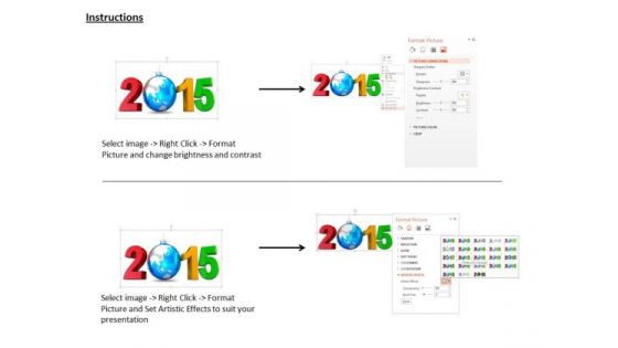 Stock Photo New Year 2015 With Globe PowerPoint Slide