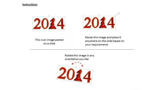 Stock Photo New Year Text With Chess Knight PowerPoint Slide