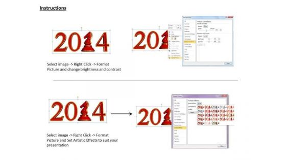Stock Photo New Year Text With Chess Knight PowerPoint Slide