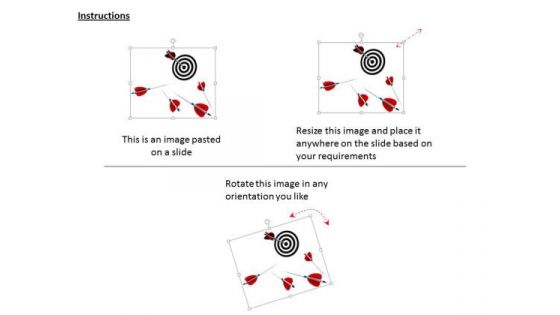 Stock Photo One Red Arrow Hits On Target PowerPoint Slide
