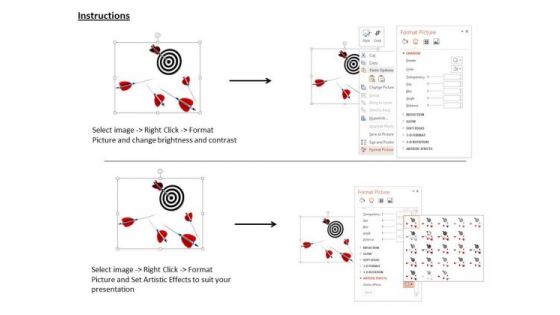 Stock Photo One Red Arrow Hits On Target PowerPoint Slide