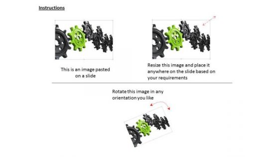 Stock Photo One Unique Gear In Black Gears PowerPoint Slide