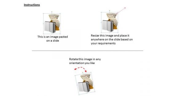 Stock Photo Open Book With Pile Of Books PowerPoint Template