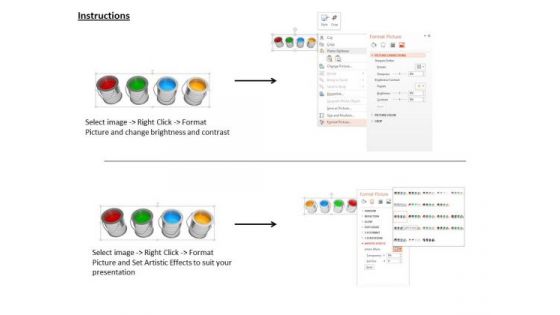 Stock Photo Paint Box In Row PowerPoint Slide