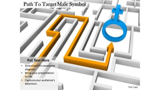 Stock Photo Path To Target Male Symbol PowerPoint Slide Stock Photo Path To Target Male Symbol PowerPoint Slide