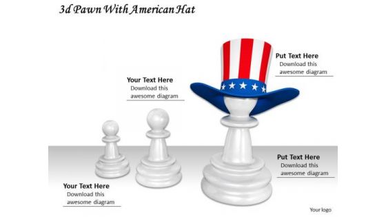 Stock Photo Pawns With American Flag Hat PowerPoint Slide